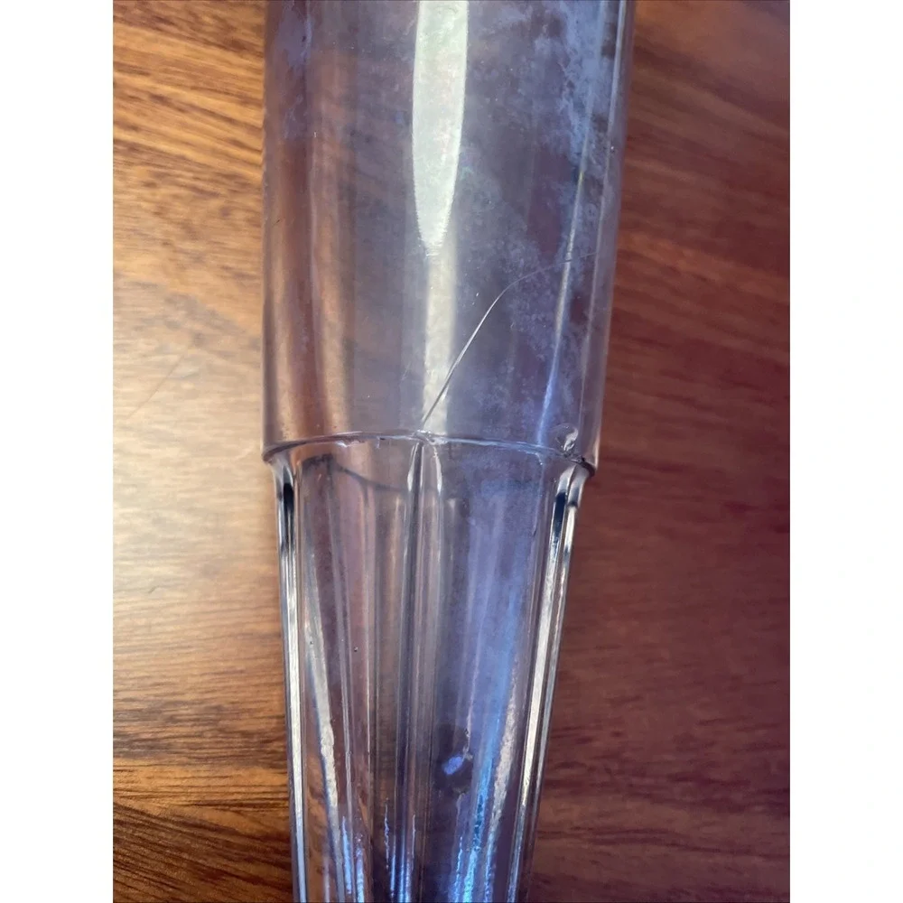 Vintage Glass Carriage/Automobile/Cemetary Flower Bud Vase‎ Clear